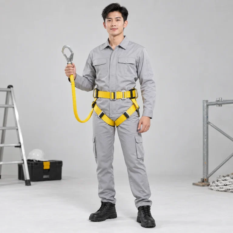 Dây an toàn bán thân dây polyester cường lực màu vàng khóa tăng chỉnh nhanh